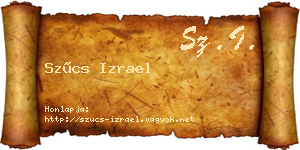 Szűcs Izrael névjegykártya